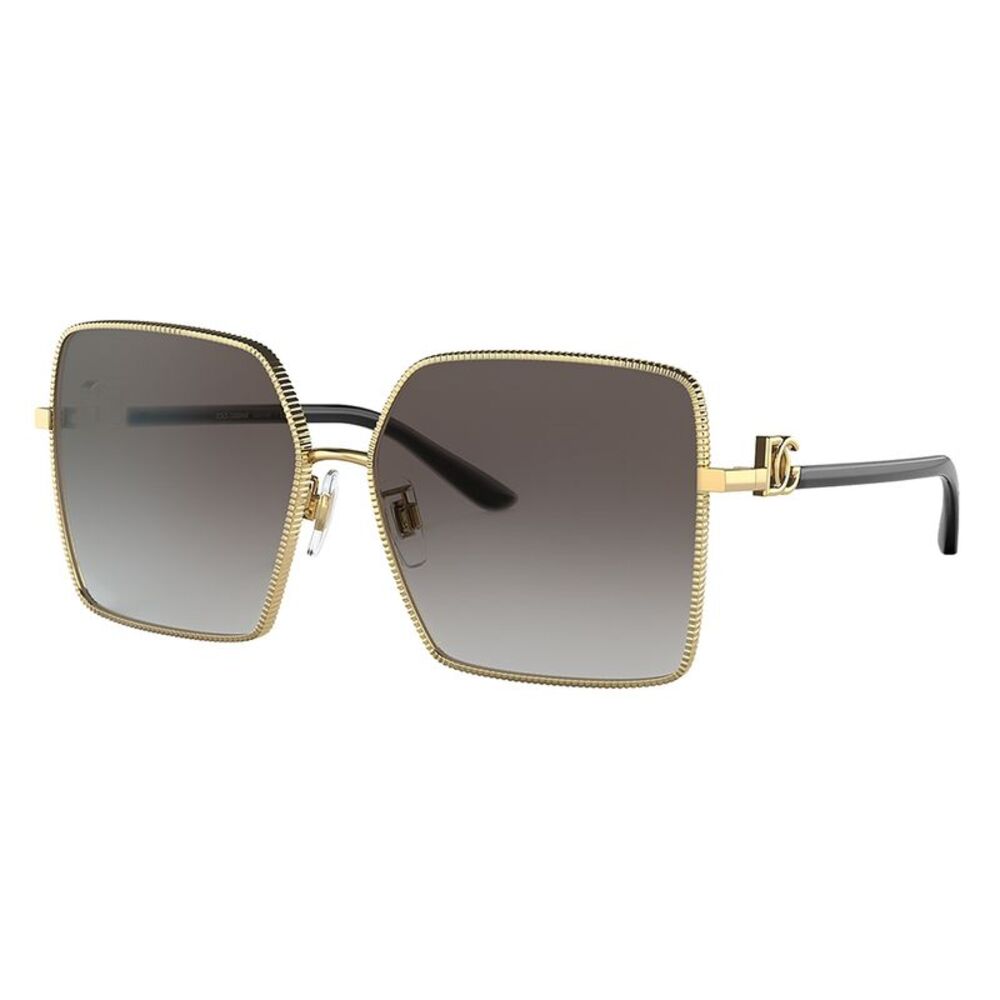 Dolce & Gabbana DG 2279 02/8G Gold Metal Square Sunglasses Grey Gradient Lens